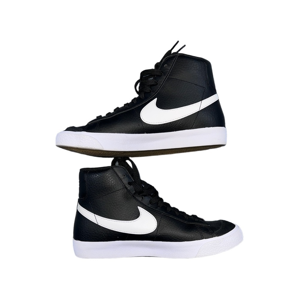Nike Blazer Mid Black White High Top Sneakers Size 6.5 Excellent Condition - Picture 2 of 10